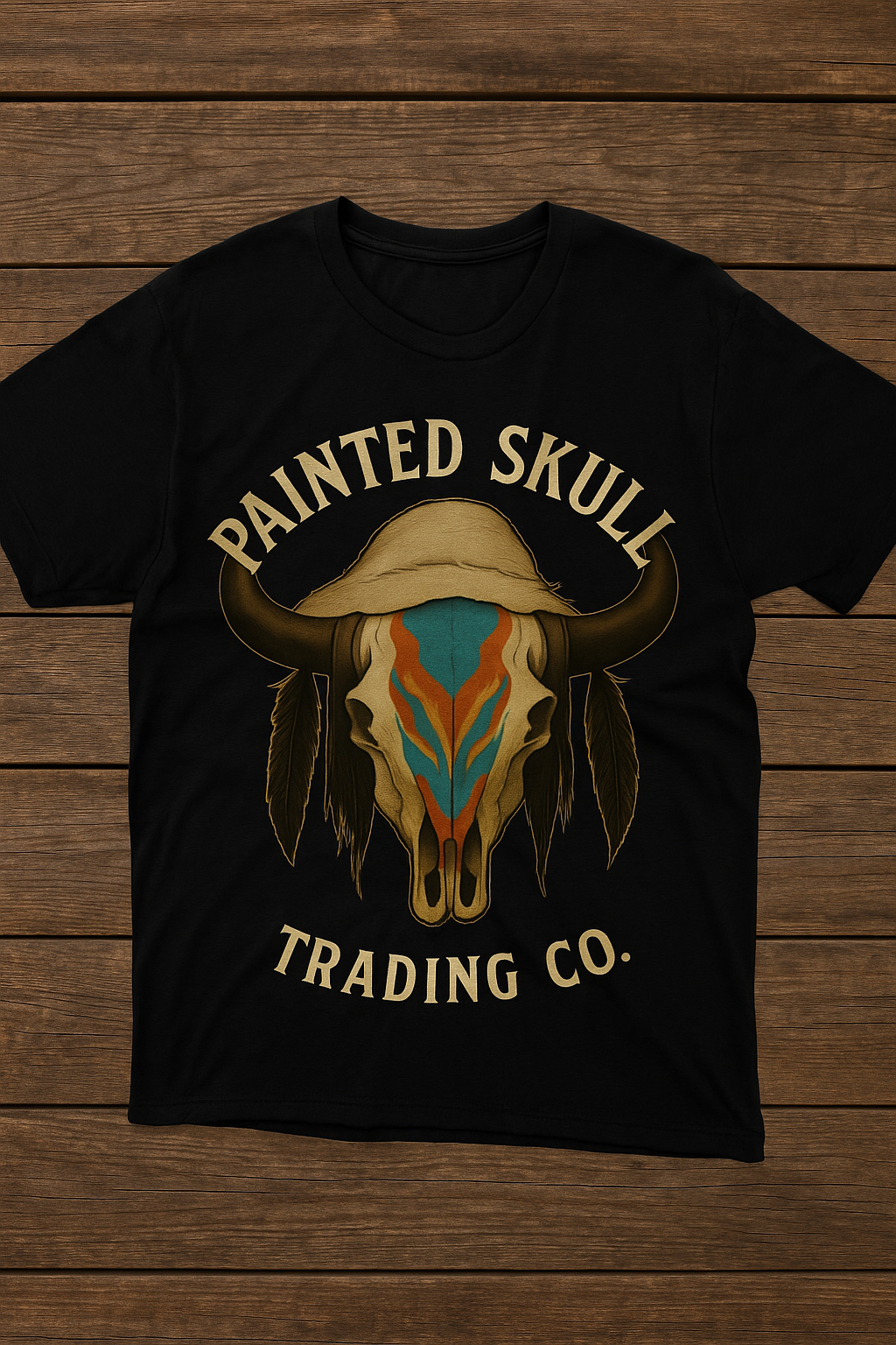 Painted Skull Buffalo Tee